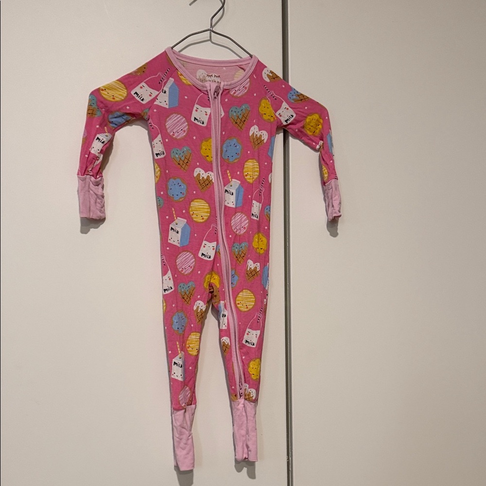 Little Sleepies Pink One Piece with Colorful Prints